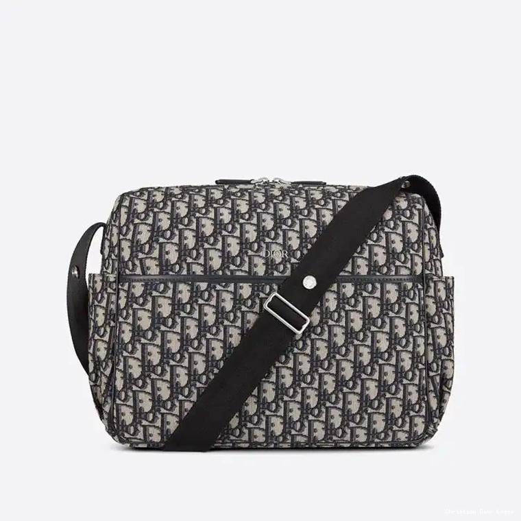Changing Canvas Blue Oblique Bag Motif Dior 0409 Luxury